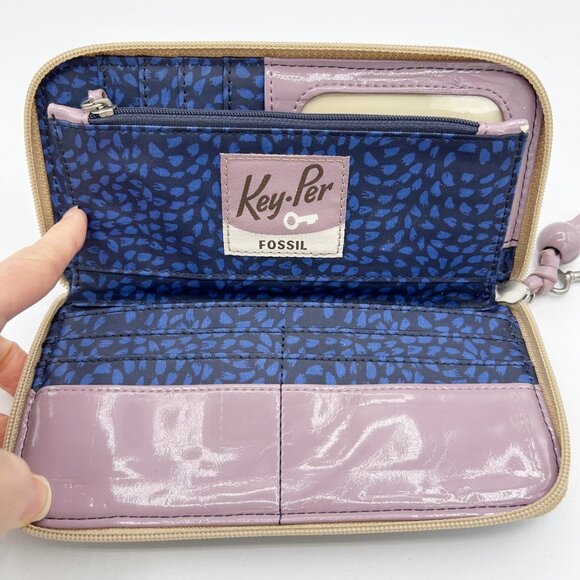 Y2K Fossil Keyper Colorful Zip Around Wallet Retro Women's - Picture 4 of 5